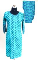 Elegant blue cotton pant suit for women